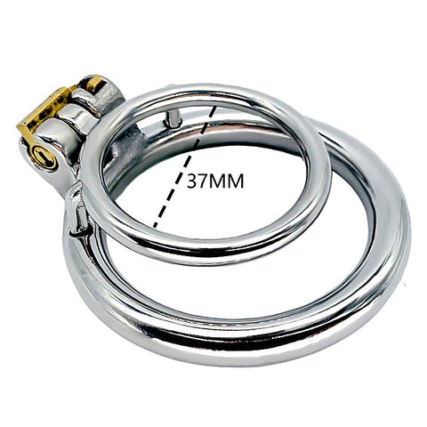 BDStyle Double Ring Mens Chastity Lock Cage With Flat Ring
