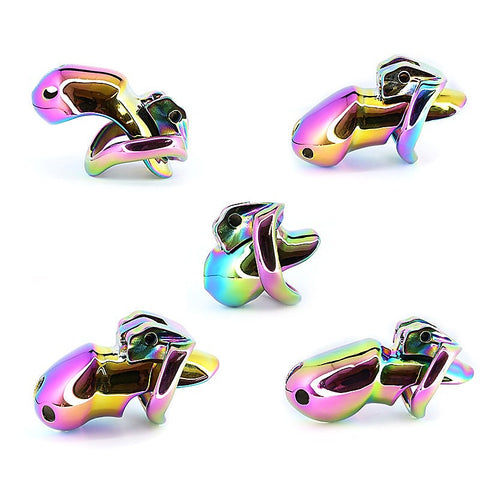 BDStyle Rainbow Male Metal Chastity Cage HTV3 XL