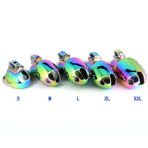 BDStyle Rainbow Male Metal Chastity Cage HTV3 XL