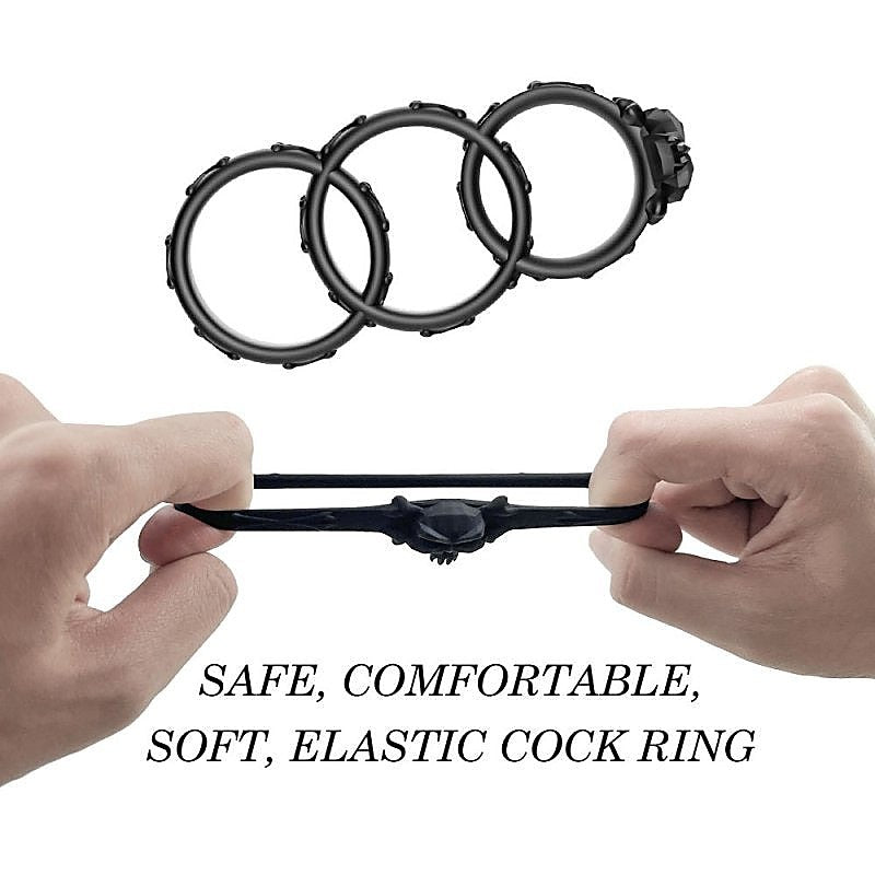 Gothic Style Skeleton 3 Piece Cock Ring Set By Bdstyle - Cock Ring Sets
