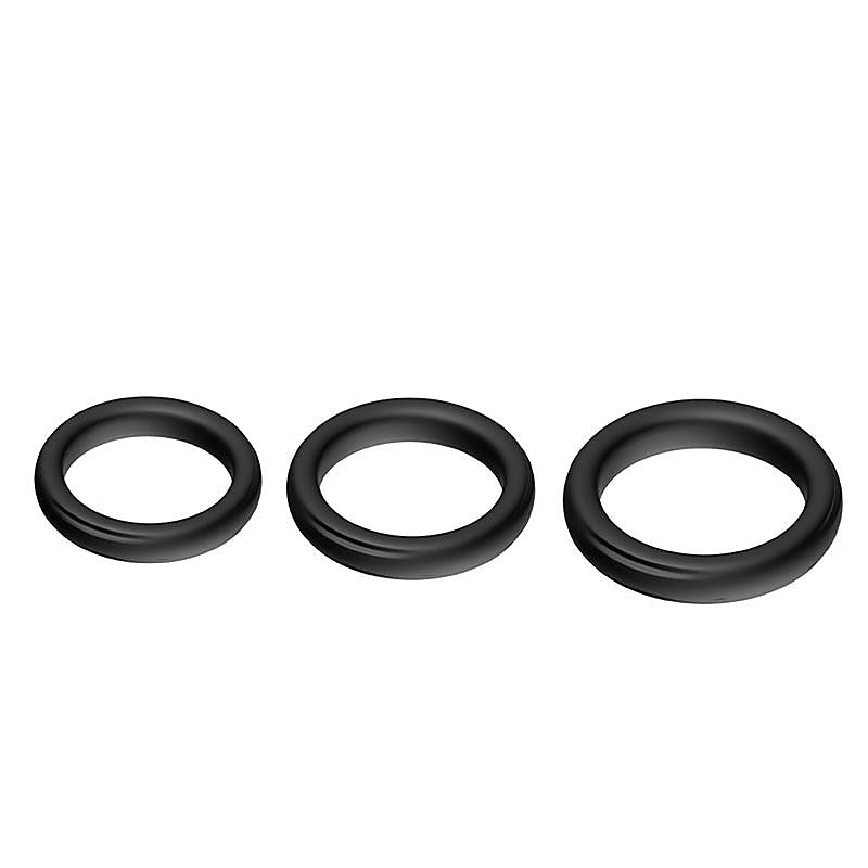 Triple Male Silicone Cock Ring Set By Bdstyle - Cock Ring Sets