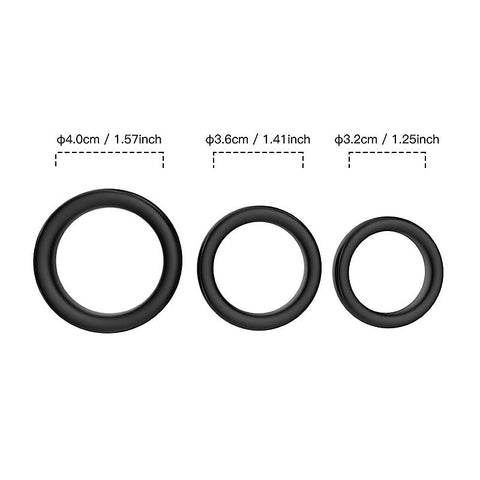 Triple Male Silicone Cock Ring Set By Bdstyle - Cock Ring Sets