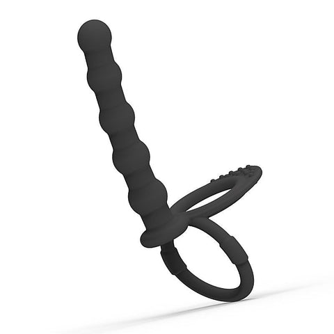 Cock And Ball Ring With Anal Beads By Bdstyle - Ball and Cock Toys