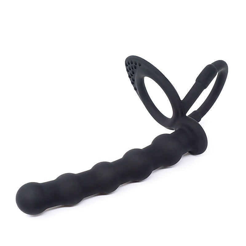 Cock And Ball Ring With Anal Beads By Bdstyle - Ball and Cock Toys