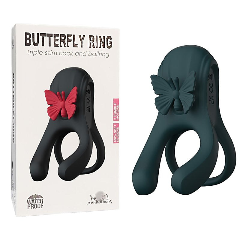 Butterfly Triple Lock Vibrating Cock Ring By Bdstyle - Vibrating Cock Rings
