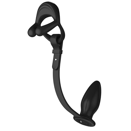 BDStyle Silicone Vibrating Cock Ring with Anal Vibrator - Vibrating Cock Rings