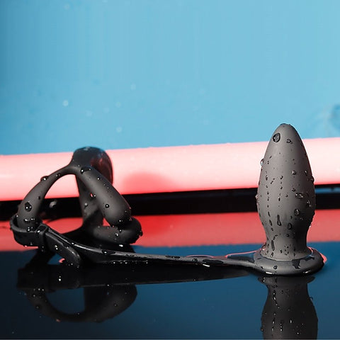 Silicone Vibrating Cock Ring With Anal Vibrator By Bdstyle - Vibrating Cock Rings