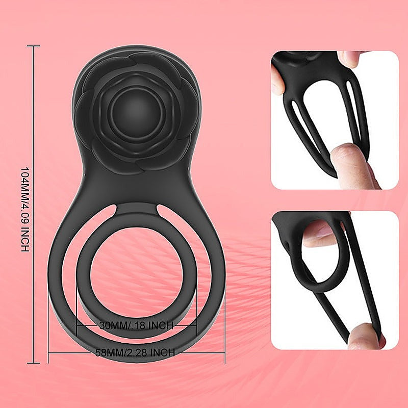 Rose Shackle Plus App Remote Control Vibrating Penis Ring - Vibrating Cock Rings