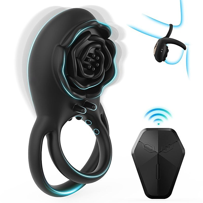 Rose 8 Functions Vibrating Penis Ring By Bdstyle - Vibrating Cock Rings