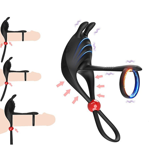 Remote Control 7 Functions Adjustable Penis Ring By Bdstyle - Vibrating Cock Rings