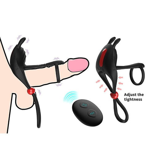 Remote Control 7 Functions Adjustable Penis Ring By Bdstyle - Vibrating Cock Rings