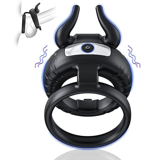 BDStyle OX Horn 10 Functions Vibrating Cock Ring - Vibrating Cock Rings