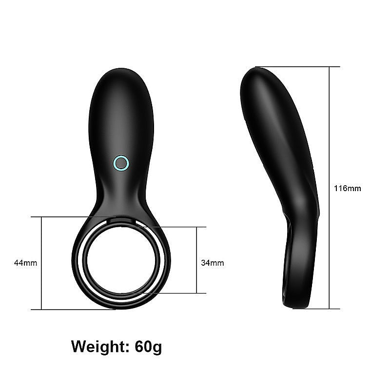 10 Functions Vibrating Cock Ring with Double Ring - Vibrating Cock Rings