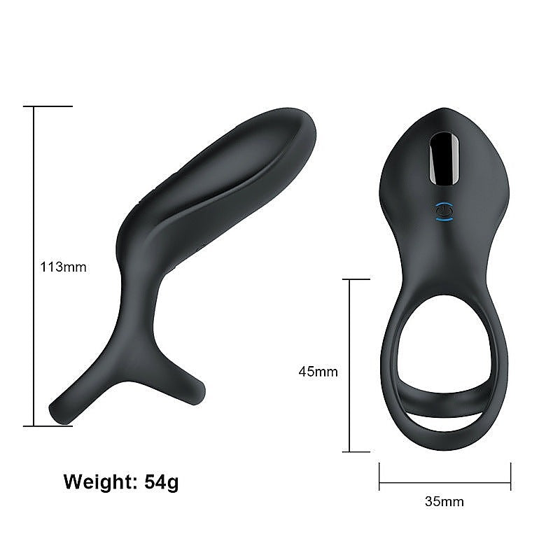 10 Functions Vibrating Cock Ring with Three Ring - Vibrating Cock Rings