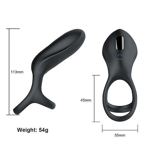 10 Functions Vibrating Cock Ring with Three Ring - Vibrating Cock Rings