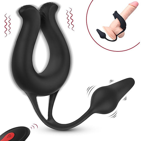 Nicole Vibrating Cock Ring With Anal Plug By S-Hande - Vibrating Cock Rings