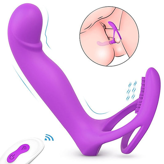 S-Hande Lorna Vibrating Cock Ring With Butt Plug Purple - Vibrating Cock Rings