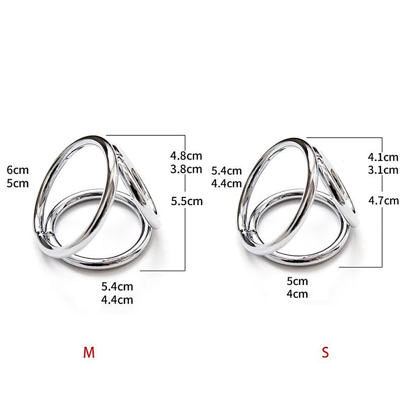 Adjustable Nipple Clamps With Cock Ring By Bdstyle - Steel Cock Rings