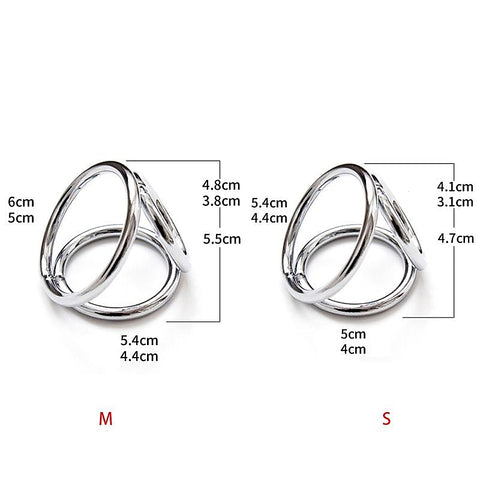 Adjustable Nipple Clamps With Cock Ring By Bdstyle - Steel Cock Rings