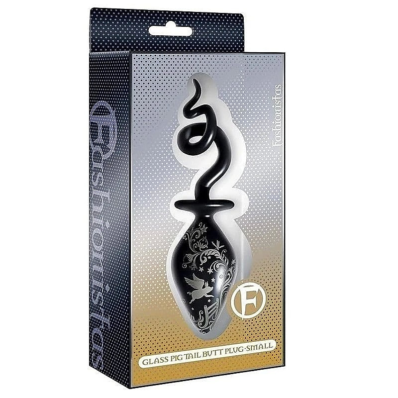Fashionistas Glass Pig Tail Butt Plug By Icon Brands - Butt Plugs