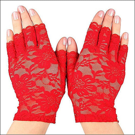 Baci Rock and Roll Soft and Stretchy Fingerless Lace Gloves