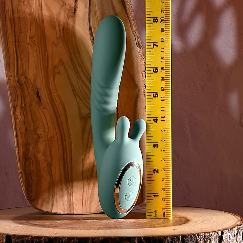 Evolved THRUST INTO ECSTASY Thrusting and Rotating G Spot Vibrator Green - G-Spot Vibrators