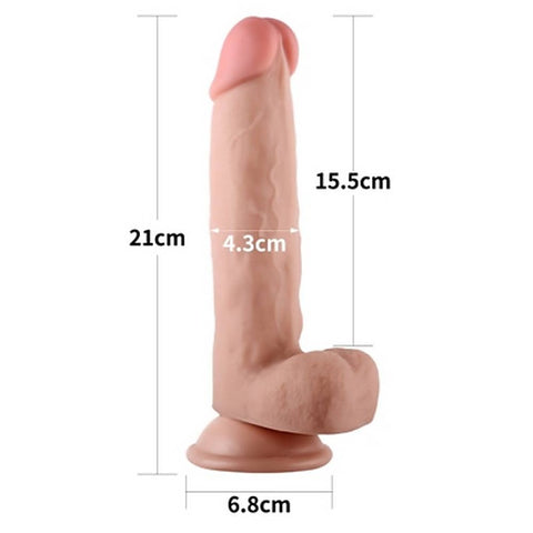 Lovetoy Sliding Skin Dual Layer Realistic Dong Wit Flexible Skin Flesh