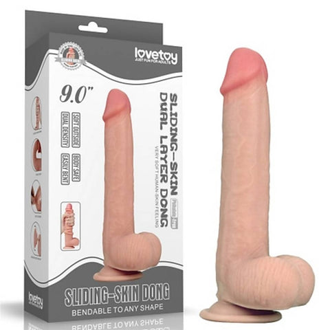 Lovetoy Sliding Skin Dual Layer Realistic Dong Wit Flexible Skin Flesh