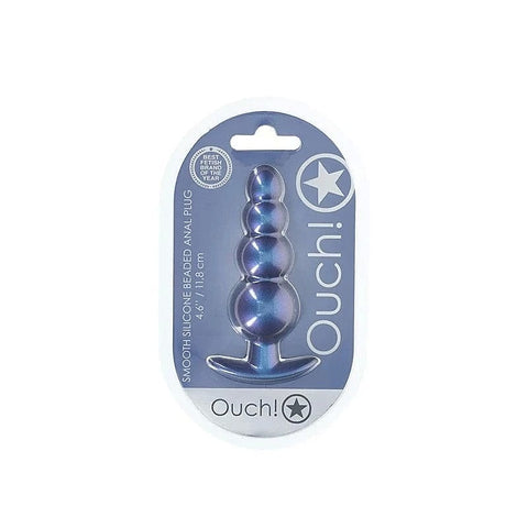 Beaded Metallic Silicone Anal Plug By Shots Toys - Butt Plugs