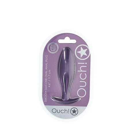 Ouch! Oval Shaped Metallic Anal Plug By Shots Toys - Butt Plugs