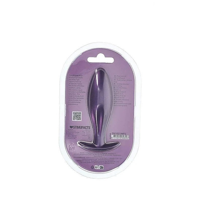 Ouch! Oval Shaped Metallic Anal Plug By Shots Toys - Butt Plugs