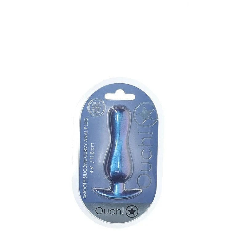 Shots Ouch! Curvy Metallic Silicone Anal Plug By Shots Toys - Butt Plugs