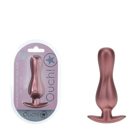 Shots Ouch! Curvy Metallic Silicone Anal Plug By Shots Toys - Butt Plugs