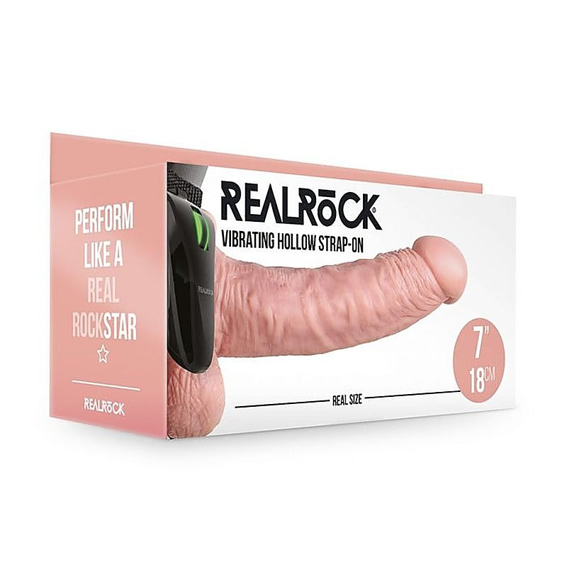 Realrock Vibrating Hollow Strapon Dildo & Balls - Strap On Sextoys