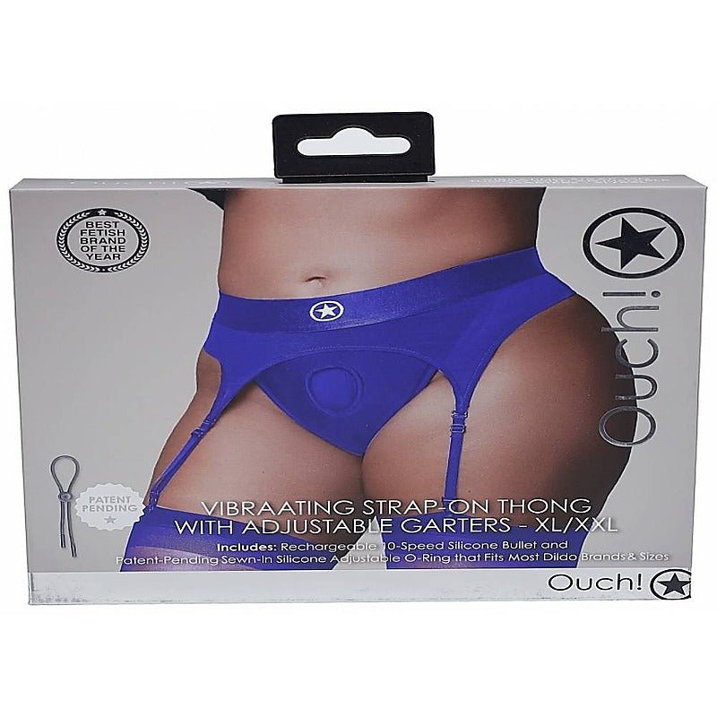 Ouch! Vibrating Strap-On Thong By Shots Toys - Strap On Sextoys
