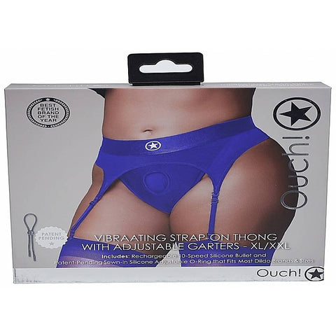 Ouch! Vibrating Strap-On Thong By Shots Toys - Strap On Sextoys