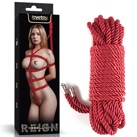 Lovetoy Rebellion Reign Silky Bondage Play Rope 10 Metre - Cuffs And Restraints