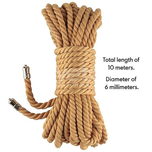 Lovetoy Rebellion Reign Natural Bondage Play Rope 10m - Cuffs And Restraints