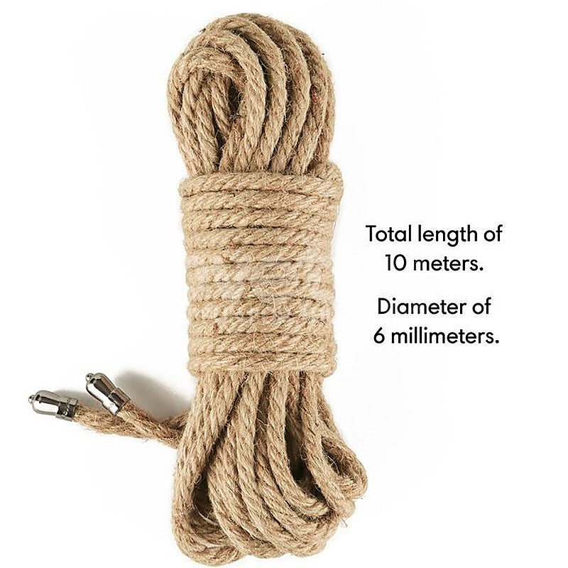 Rebellion Reign Hemp Rustic Bondage Play Rope By Lovetoy - Cuffs And Restraints
