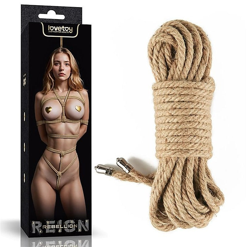Rebellion Reign Hemp Rustic Bondage Play Rope By Lovetoy - Cuffs And Restraints