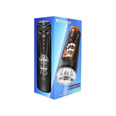 Amovibe Warrior Rechargeable Thrusting Male Masturbator Black - Masturbators and Strokers