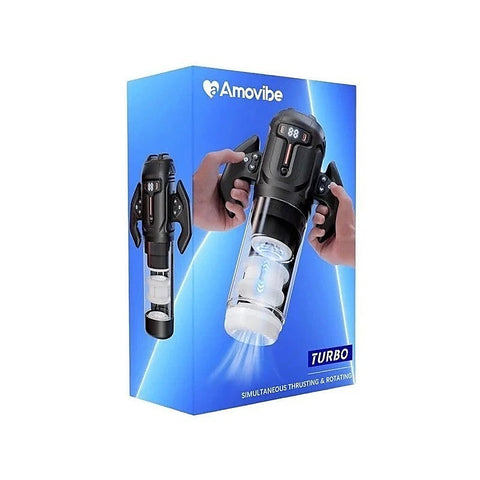 Amovibe Turbo Thrusting and Rotating Male Masturbator Black