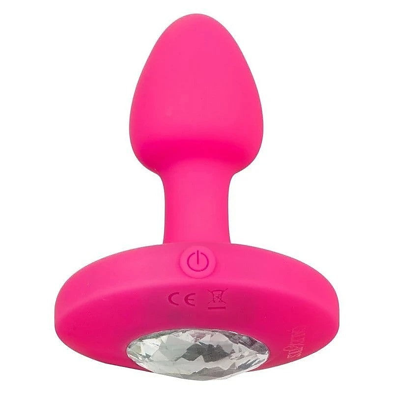 California Exotics Cheeky Gems Rechargeable Vibrating Butt Plug Pink - Butt Plugs