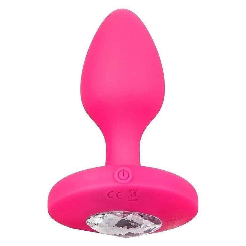 California Exotics Cheeky Gems Rechargeable Vibrating Butt Plug Pink - Butt Plugs