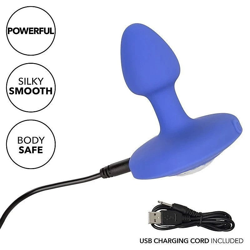 California Exotics Cheeky Gems Rechargeable Vibrating Anal Plug Purple - Butt Plugs