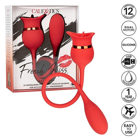 French Kiss Casanova Multi Function Clitoral Stimulator Massager Red - Clit Ticklers and Pulsators