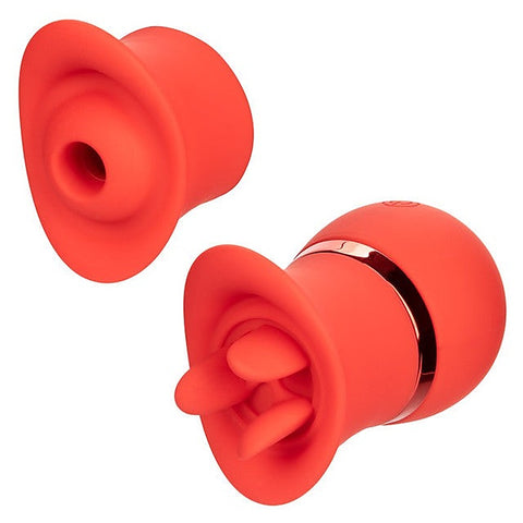 French Kiss 12 Function Suck & Play Interchangeable Set Red - Clit Ticklers and Pulsators