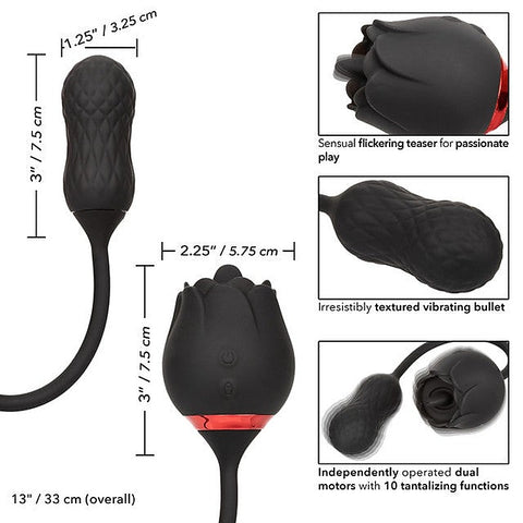 French Kiss Elite Siren 10 Function Clitoral Stimulator Black - Clit Ticklers and Pulsators