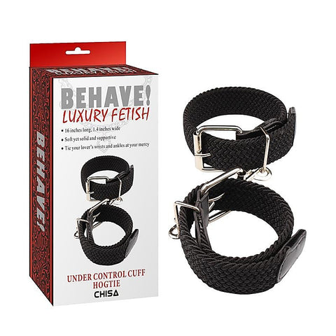 Behave Under Control Fetish Play Cuff Hogtie Black - Cuffs And Restraints