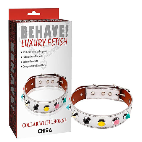 Behave Soft and Smooth Bondage Collar with Thorns - Cuffs And Restraints